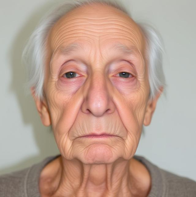 Portret starije osobe sa umornim izrazom lica